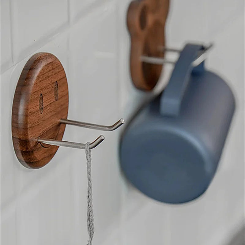 Walnut Wood Portafilter Wall Rack Holder
