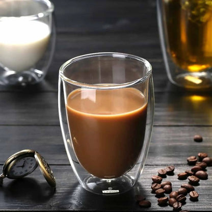 Double Wall Glass Cup for Coffee & Tea