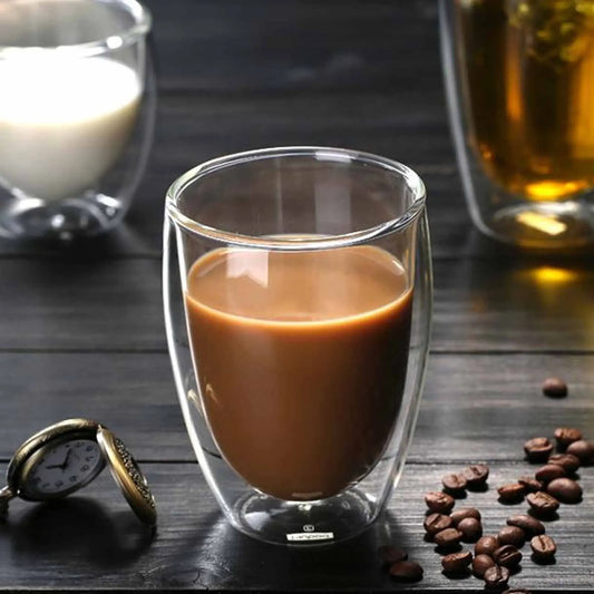 Double Wall Glass Cup for Coffee & Tea