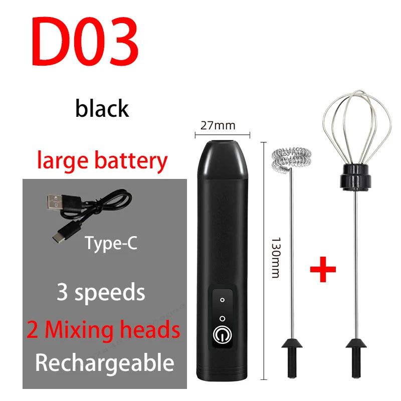Handheld Electric Milk Frother Whisk Mixer