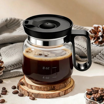Heat Resistant Glass Coffee Cup with Lid