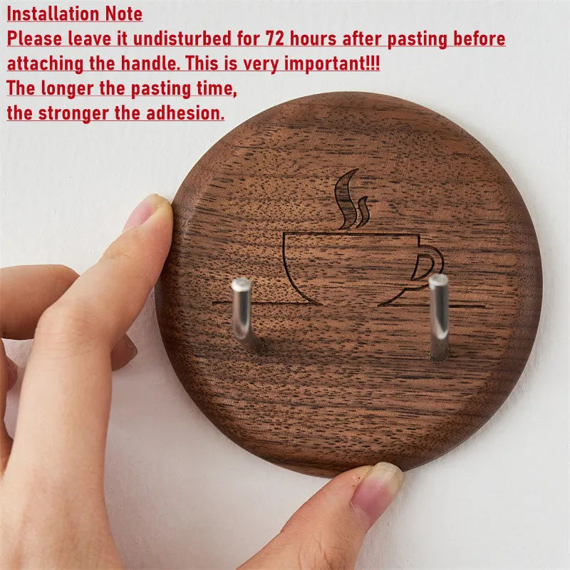 Walnut Wood Portafilter Wall Rack Holder