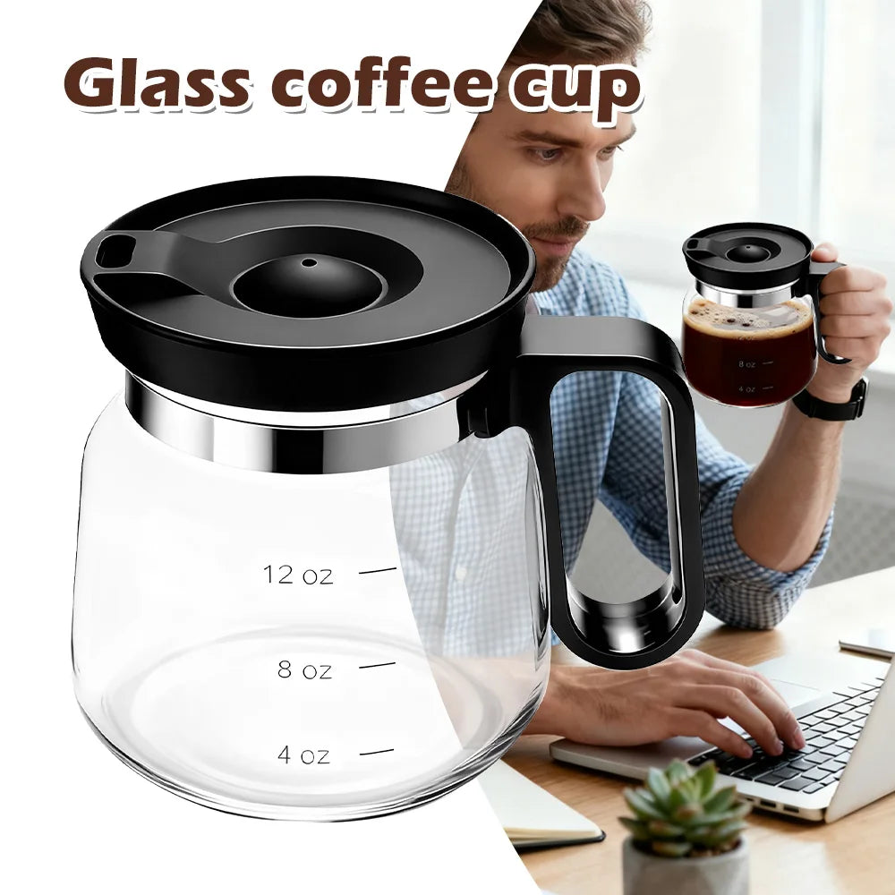 Heat Resistant Glass Coffee Cup with Lid