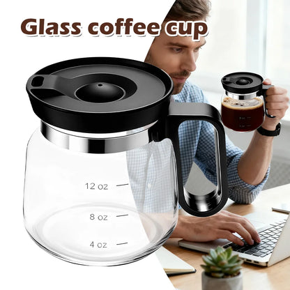 Heat Resistant Glass Coffee Cup with Lid