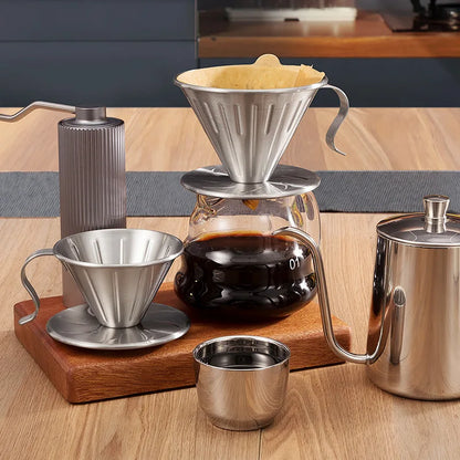 304 Stainless Steel V-Shaped Pour Over Coffee Filter