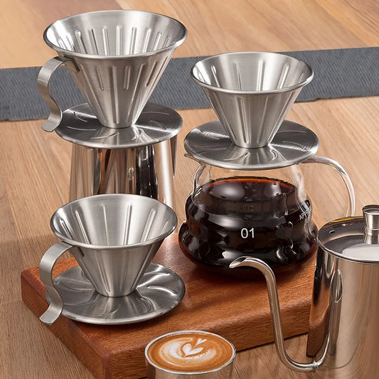 304 Stainless Steel V-Shaped Pour Over Coffee Filter