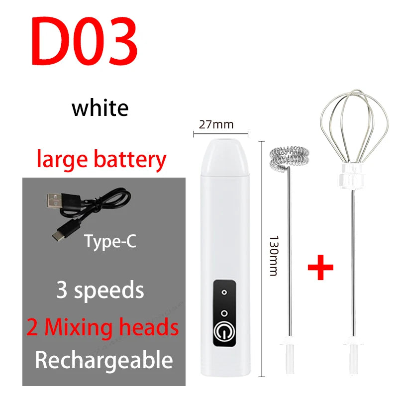 Handheld Electric Milk Frother Whisk Mixer