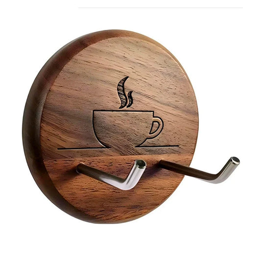 Walnut Wood Portafilter Wall Rack Holder
