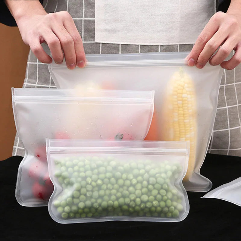 5PCS Reusable Silicone Food Storage Bags