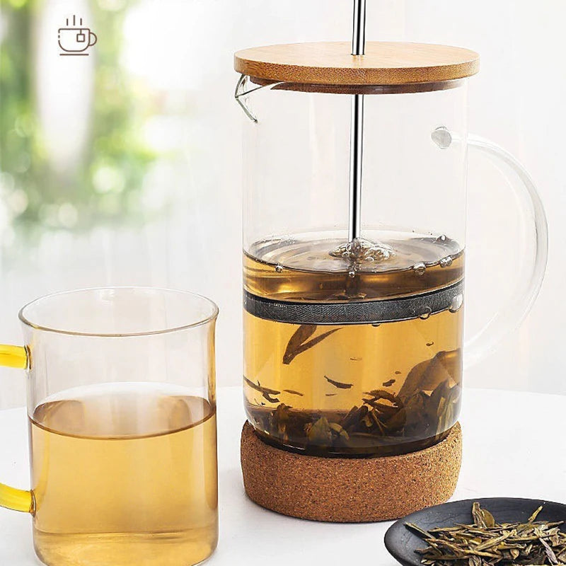 JUSTINLAU Glass French Press Coffee Maker with Filter
