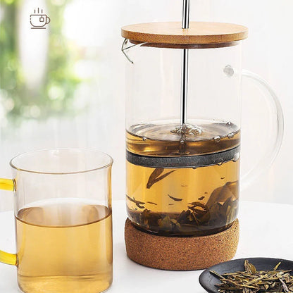 JUSTINLAU Glass French Press Coffee Maker with Filter