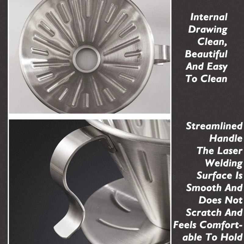 304 Stainless Steel V-Shaped Pour Over Coffee Filter
