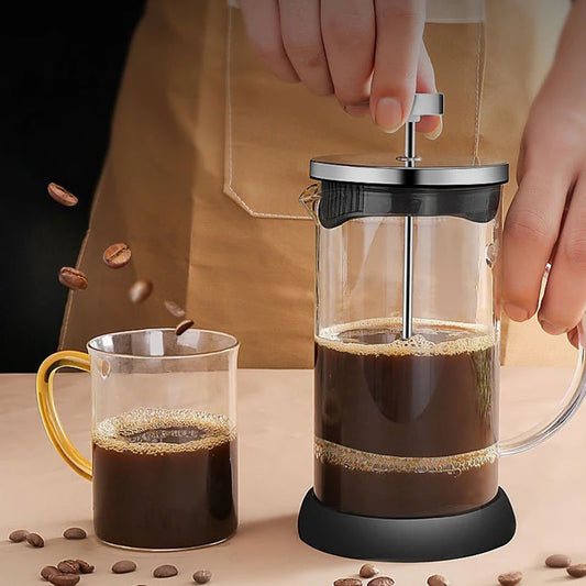 JUSTINLAU Glass French Press Coffee Maker with Filter