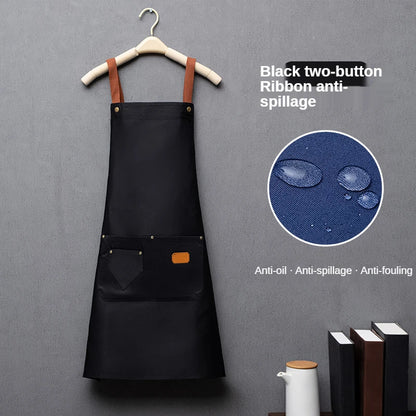 Customized Waterproof Kitchen Apron with Pockets & Logo Print