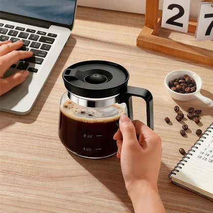 Heat Resistant Glass Coffee Cup with Lid