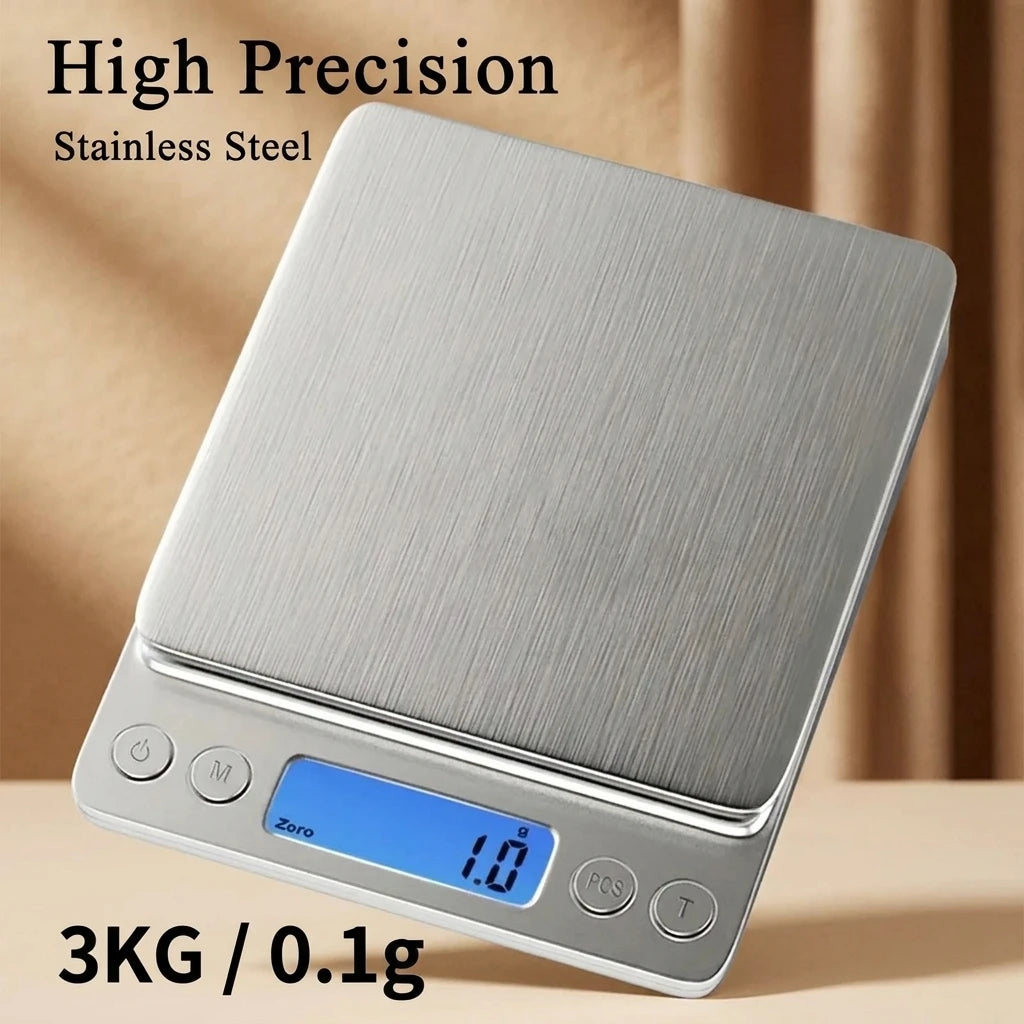Stainless Steel Digital Kitchen Scale with LCD Display