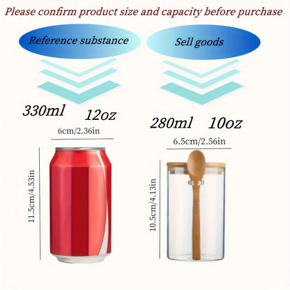 280ML Glass Storage Jar with Bamboo Lid & Spoon