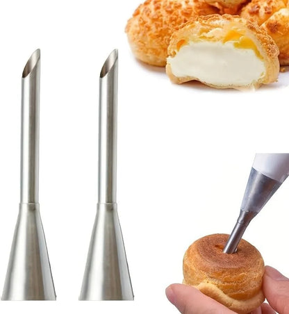 2PCS Stainless Steel Cake Decorating Piping Nozzles