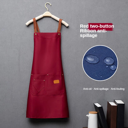 Customized Waterproof Kitchen Apron with Pockets & Logo Print
