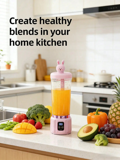 Portable USB Rechargeable 12-Blade Mini Juicer Blender (500ML)