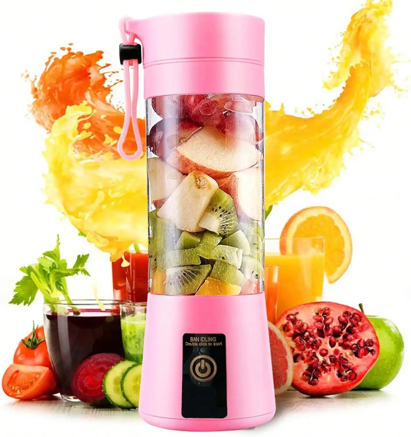 Portable USB Rechargeable 12-Blade Mini Juicer Blender (500ML)
