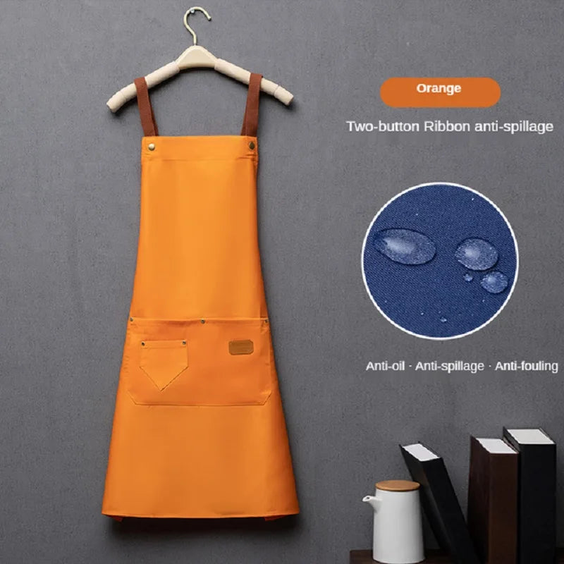 Customized Waterproof Kitchen Apron with Pockets & Logo Print