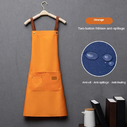 Customized Waterproof Kitchen Apron with Pockets & Logo Print