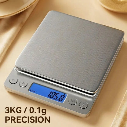 Stainless Steel Digital Kitchen Scale with LCD Display