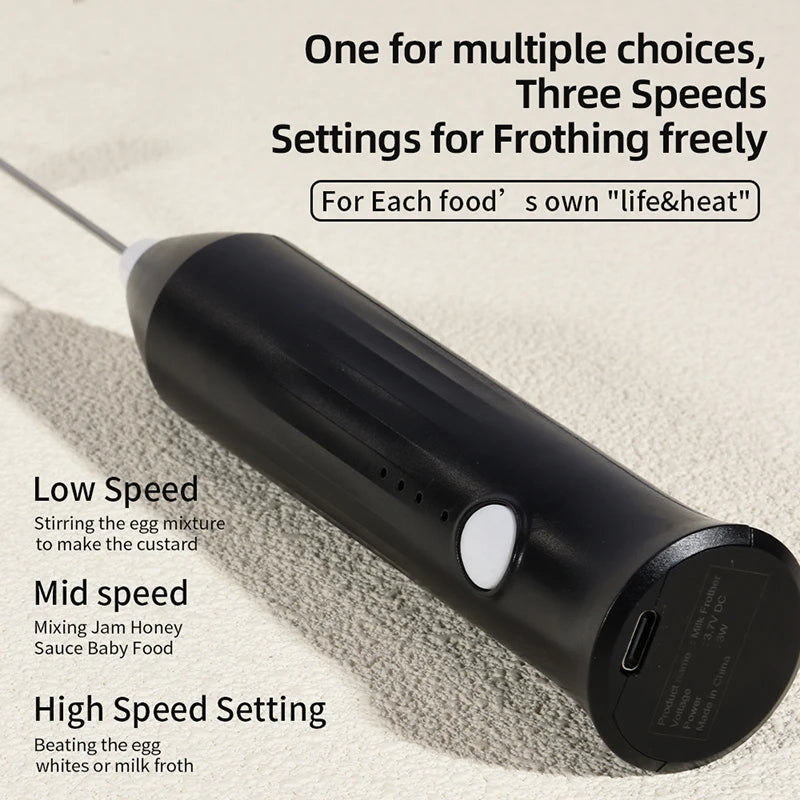 Handheld Electric Milk Frother Whisk Mixer