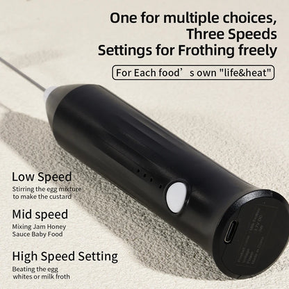 Handheld Electric Milk Frother Whisk Mixer