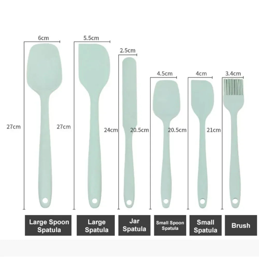 6PCS Silicone Heat Resistant Spatula Set