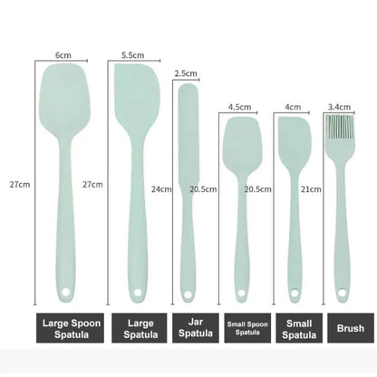 6PCS Silicone Heat Resistant Spatula Set