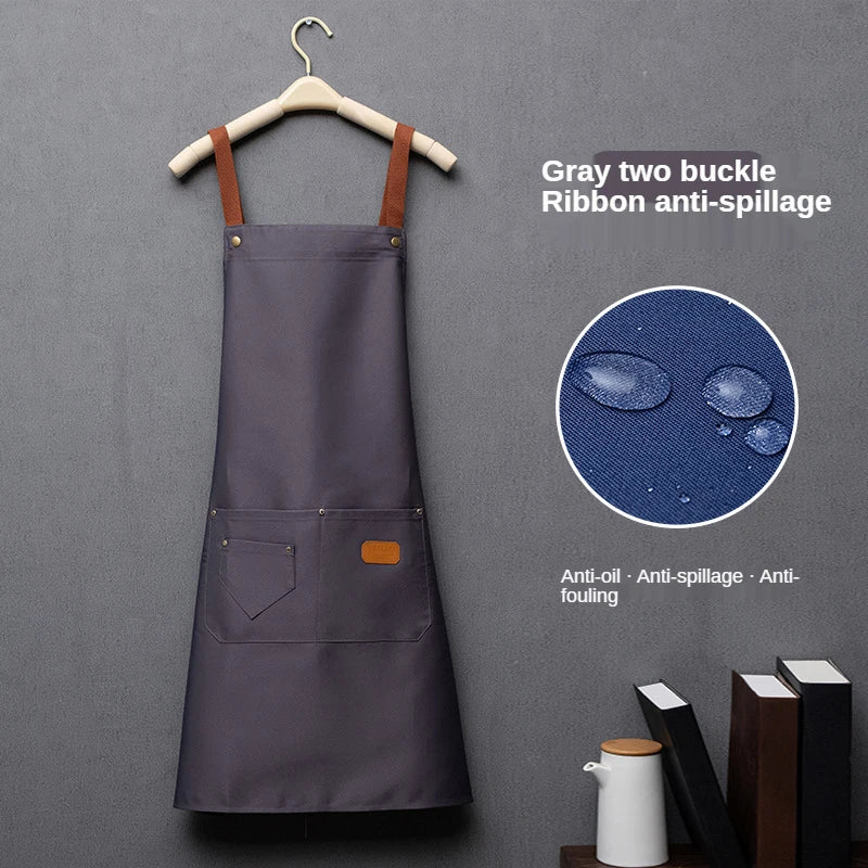 Customized Waterproof Kitchen Apron with Pockets & Logo Print