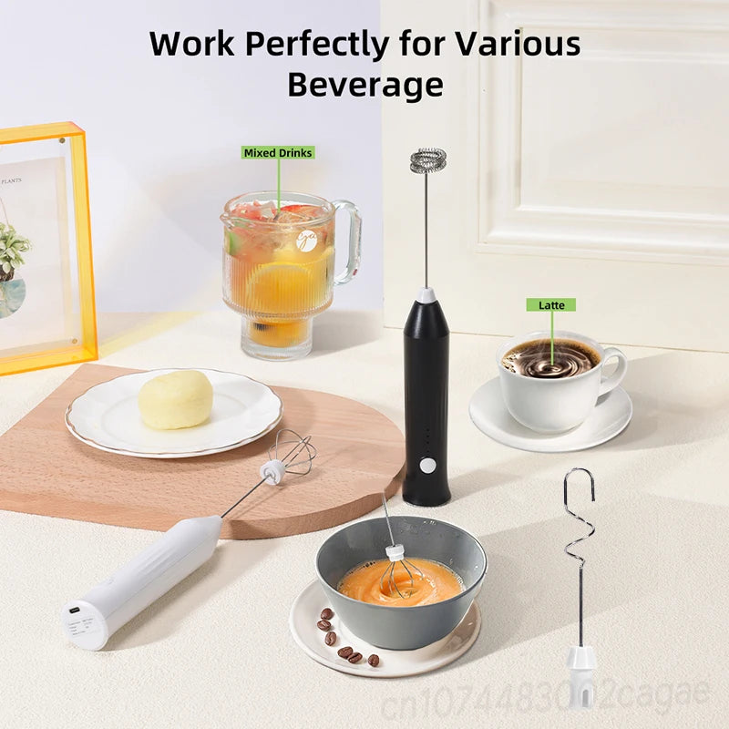 Handheld Electric Milk Frother Whisk Mixer
