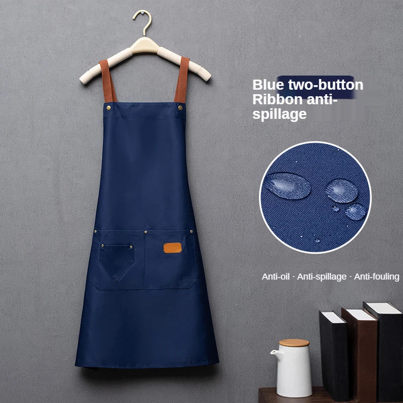 Customized Waterproof Kitchen Apron with Pockets & Logo Print