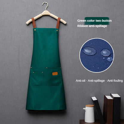 Customized Waterproof Kitchen Apron with Pockets & Logo Print