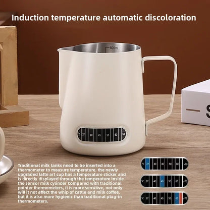 Stainless Steel Milk Frothing Jug with Temperature Sensor