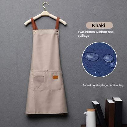 Customized Waterproof Kitchen Apron with Pockets & Logo Print