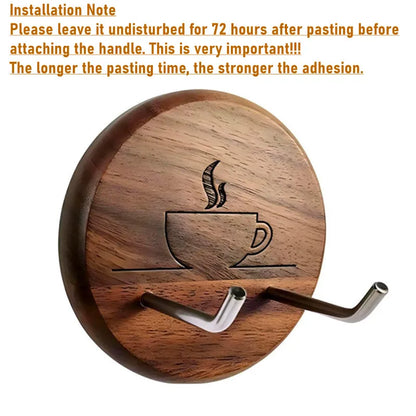 Walnut Wood Portafilter Wall Rack Holder