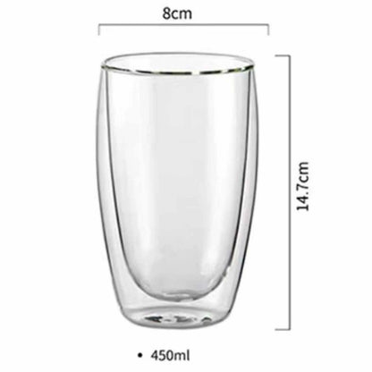 Double Wall Glass Cup for Coffee & Tea