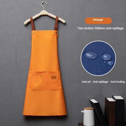 Customized Waterproof Kitchen Apron with Pockets & Logo Print