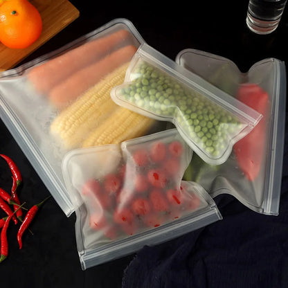 5PCS Reusable Silicone Food Storage Bags