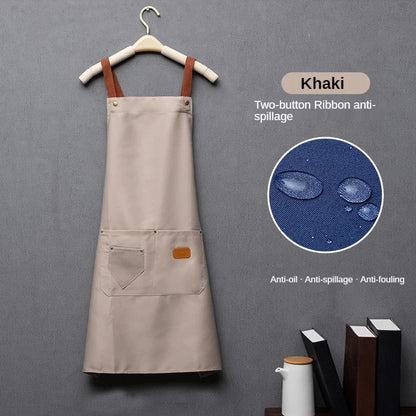 Customized Waterproof Kitchen Apron with Pockets & Logo Print