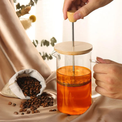 JUSTINLAU Glass French Press Coffee Maker with Filter